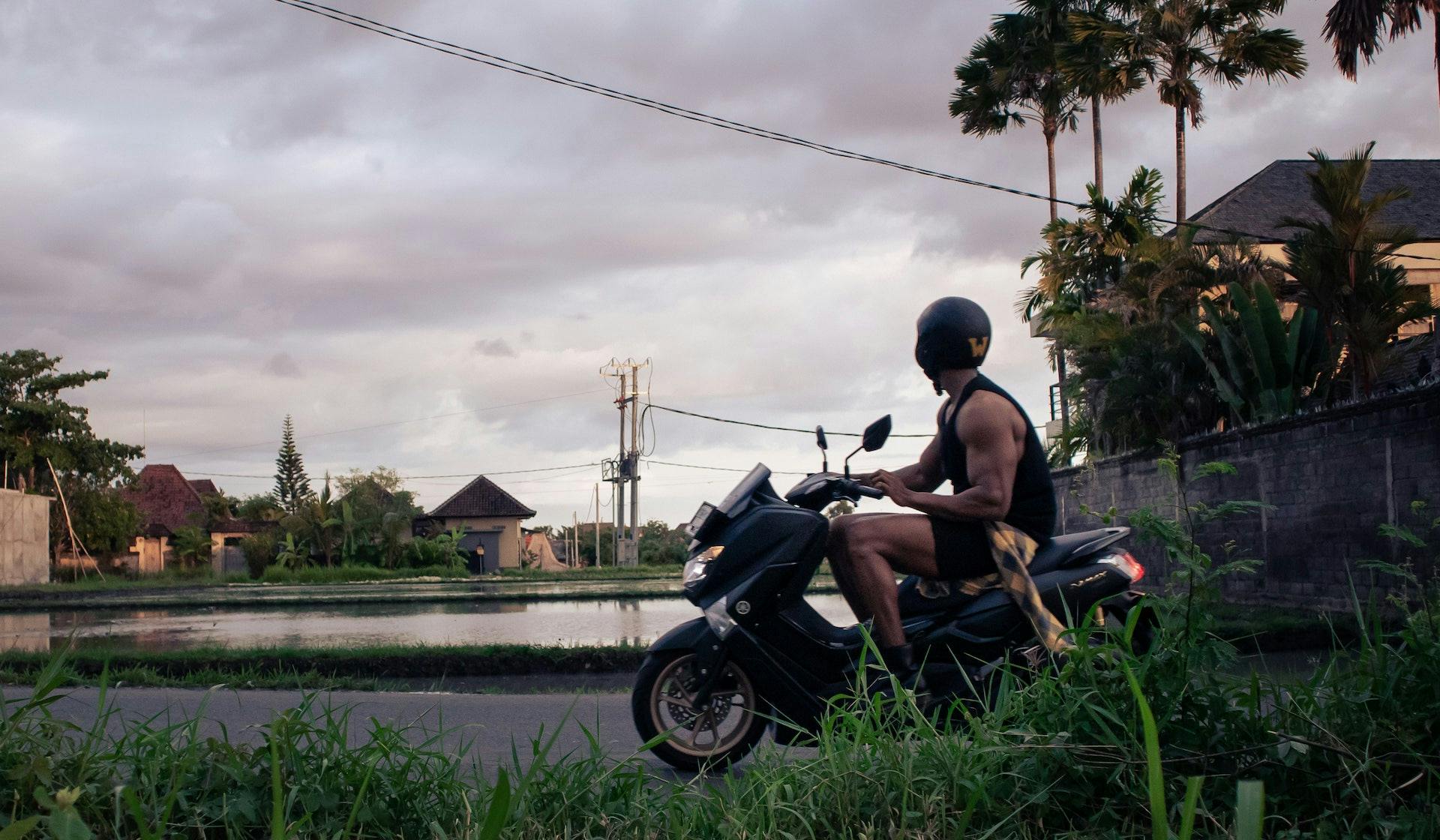 Man on a bike in Bali