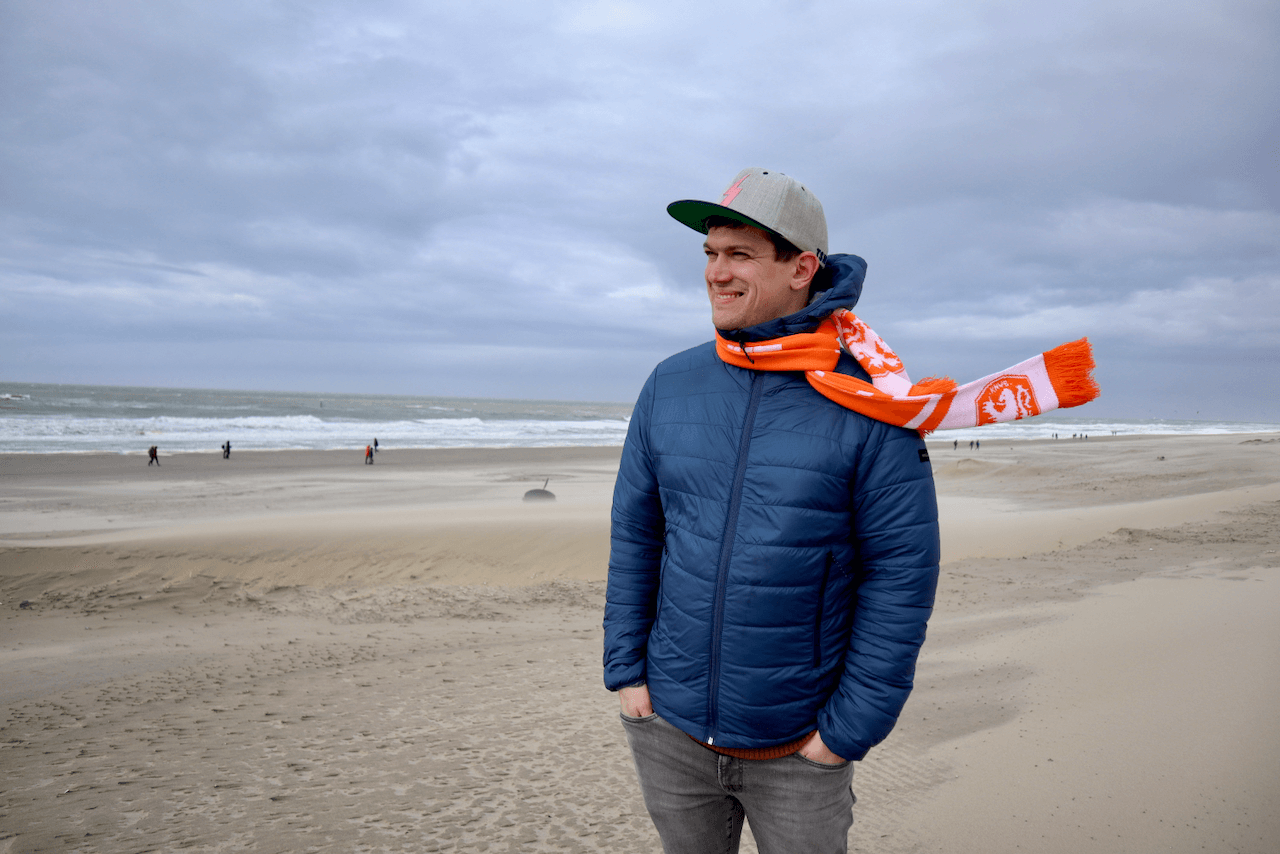 Photo of Dmitrii on the beach in the Hague